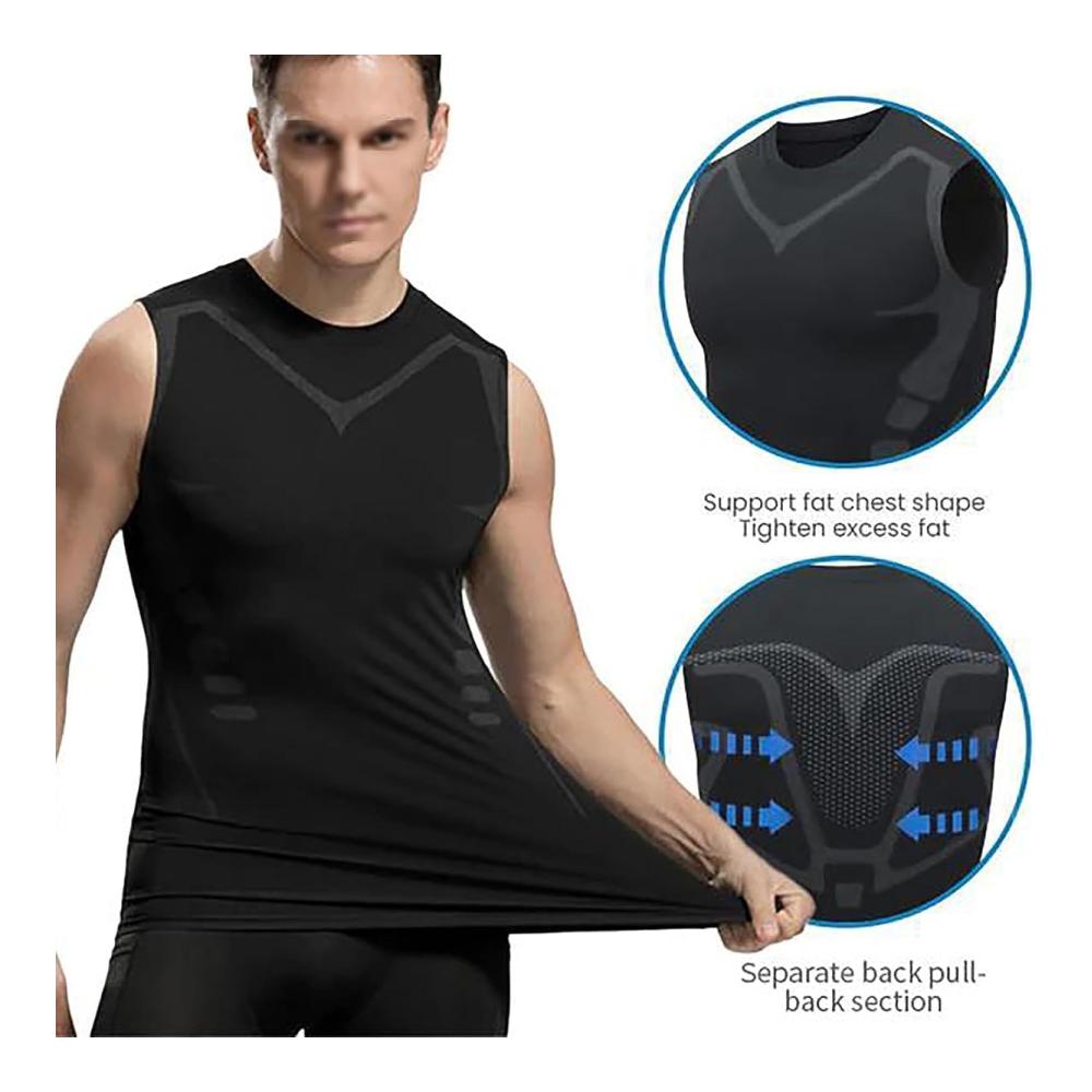 ENERGXCEL Ionic Body Shaping Vest for Men - Advanced Ion Body Shaper in Cooling Silk Fabric