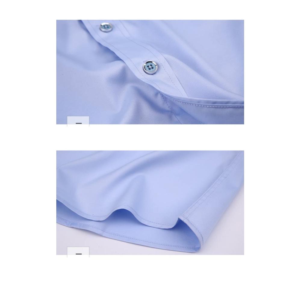 Herren Businesshemd - Marineblau Einfarbig Regular Fit Langarmhemd Button Down für Formelle Anlässe & Freizeit - Stilvolles Hemd für Arbeit Dating Bankett & Familie
