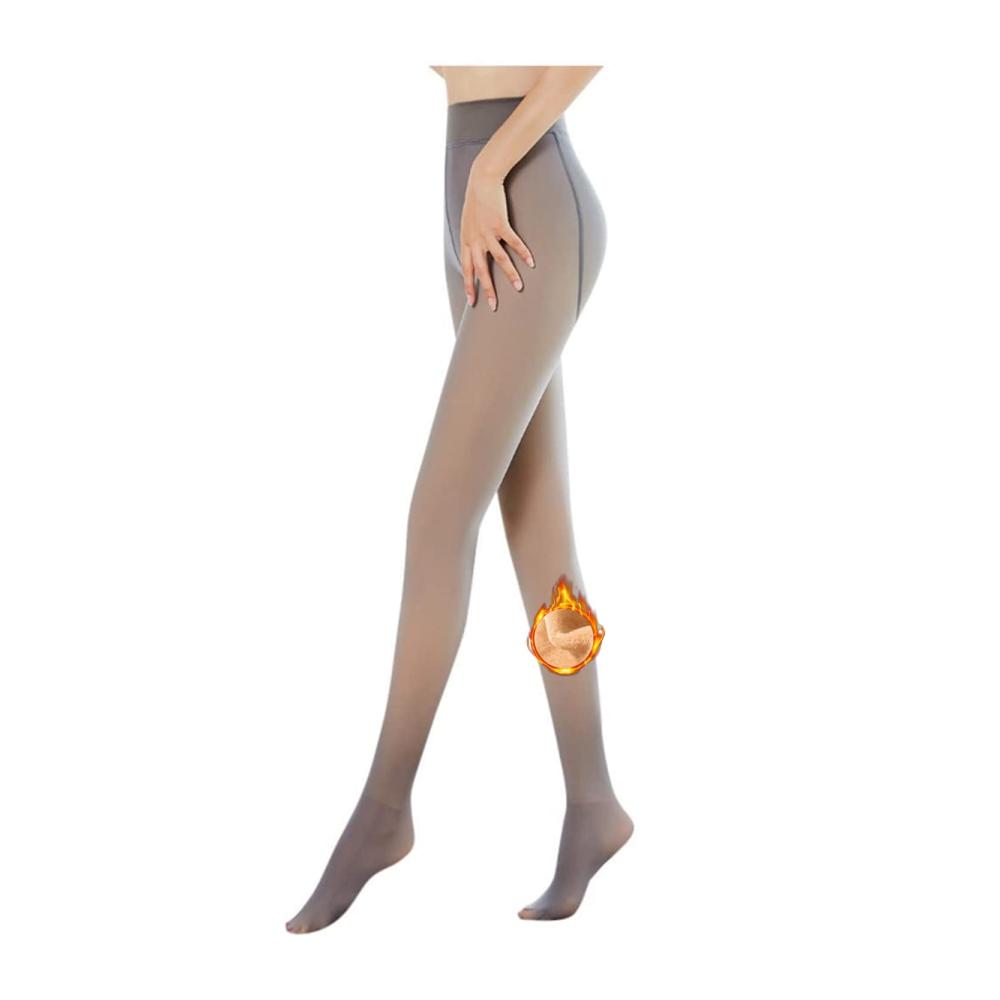 Winter-Leggings Damen Thermo-Strumpfhose mit Fleece-Futter Gefälschte Durchscheinendheit und Plüschstrümpfen
