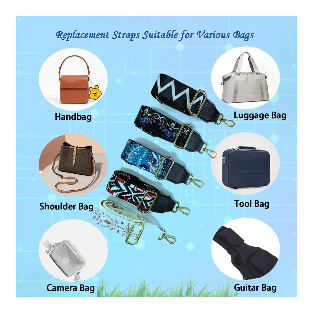 2er Set Damen Taschengurte - Verstellbare 88-147cm Schulterriemen für Tragetaschen & Handtaschen - 38cm Breite Schultergurte zum Wechseln - Modische Zubehör Schlaufen mit Riemen-Design