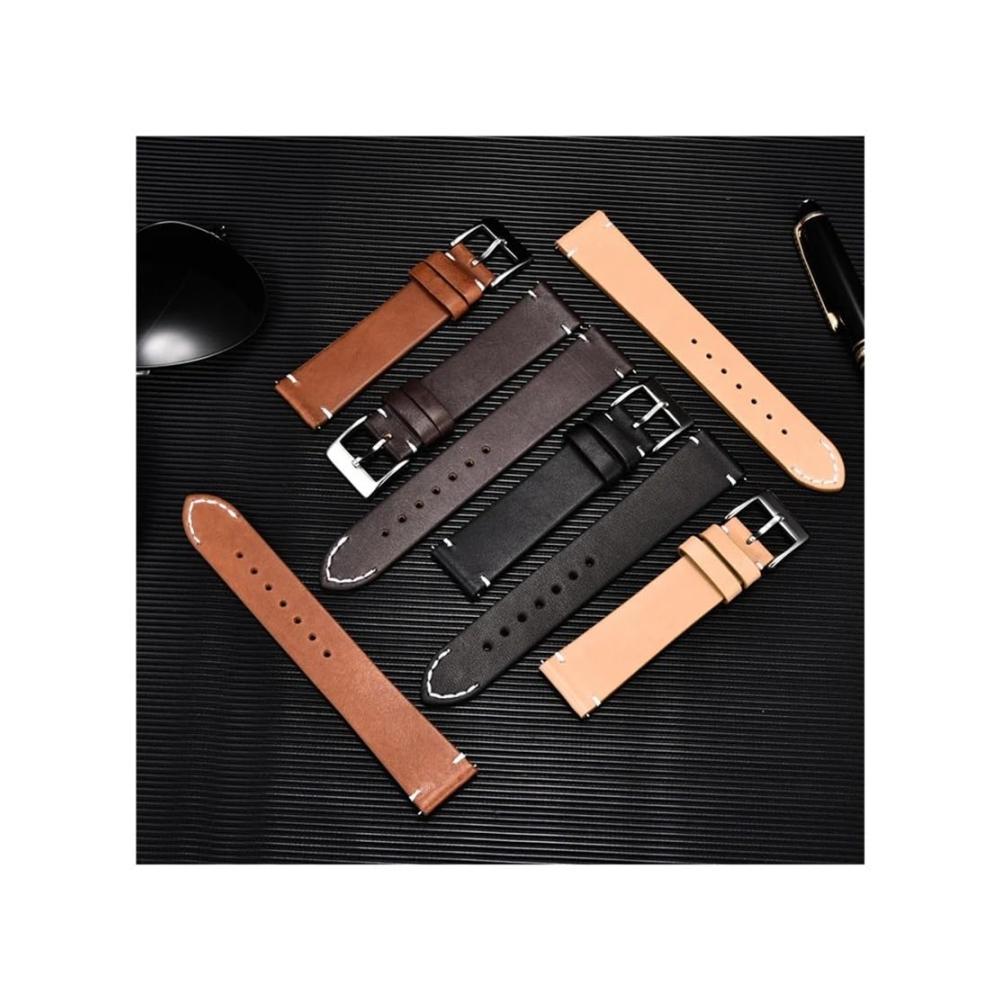 Schnellverschluss-Leder-Uhrenarmband | CasualStrap Weiches Mattes Uhrenarmband | 18mm 20mm 22mm 24mm | Premium Qualität für Eleganz und Komfort