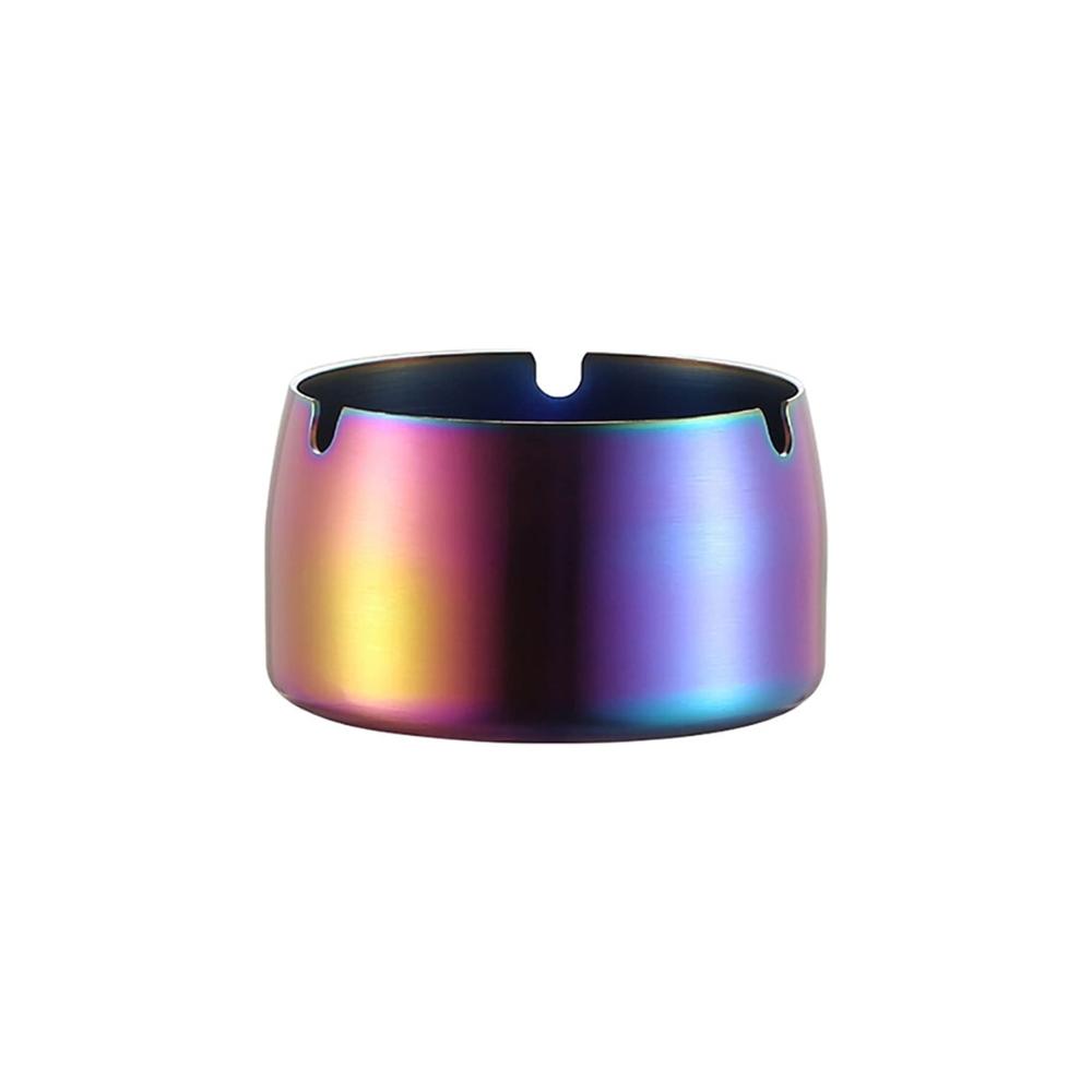 Metall-Edelstahl-Aschenbecher | Taschenaschenbecher ohne Deckel | Zigaretten-Aschenbecher mit süßer Katze für den Außenbereich | Raucher-Accessoire in Violett