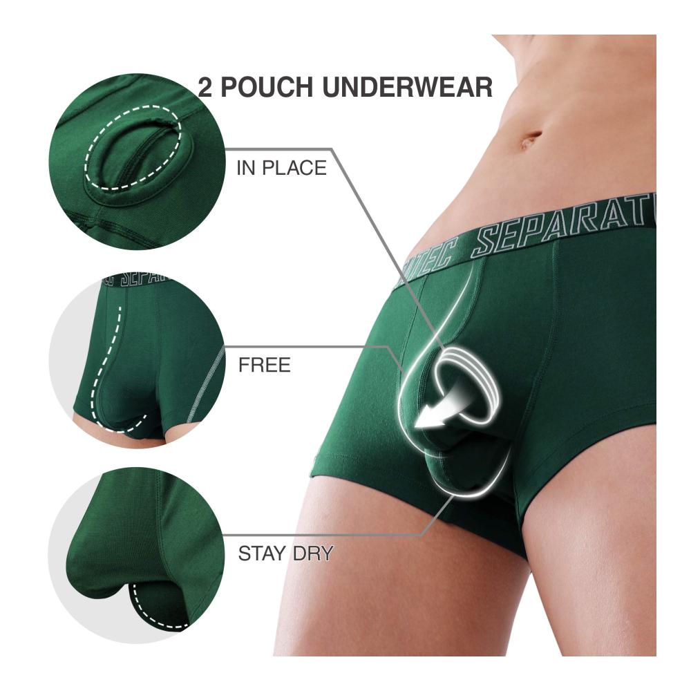 Retroshorts Separatec Herren Boxer Slips aus Glattem Bambus Rayon - 3er Pack Stilvolle Boxershorts mit Getrennten Beuteln - Mehrfarbige Trunks für Komfort und Eleganz
