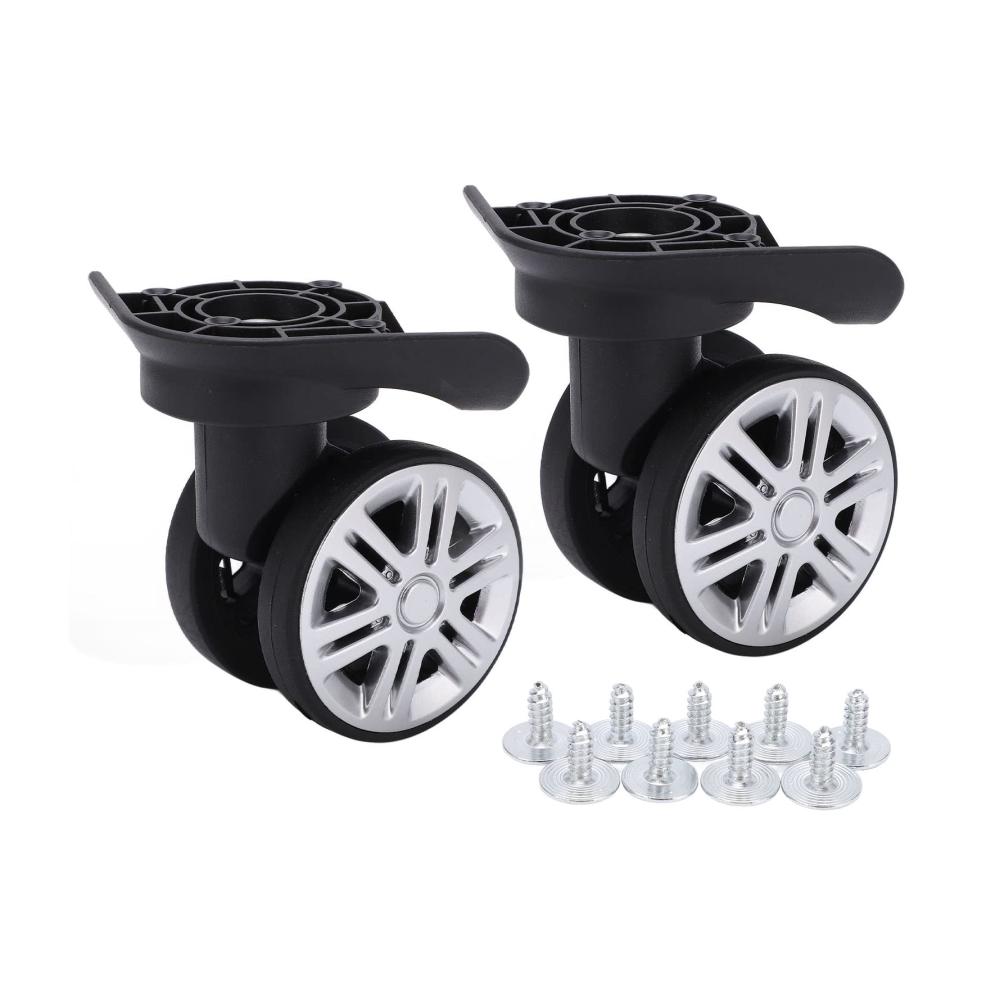 Gepäckrad Set 2 Stück langlebige Ersatzräder für Koffer & Trolleys - Universelle Kofferräder mit Drehfunktion Stummschaltrad und Schraube für einfache Reparatur