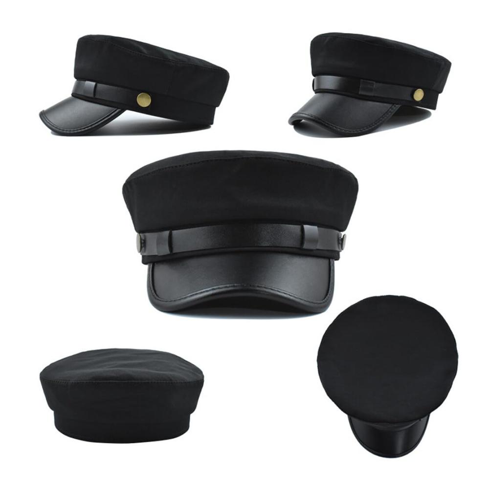 Schwarzer Vintage Newsboy Cap – Stilvolle Baskenmütze für Taxi Fahrer Kostüme mit Peaked Beret Design und Kapitän Sailor Charme