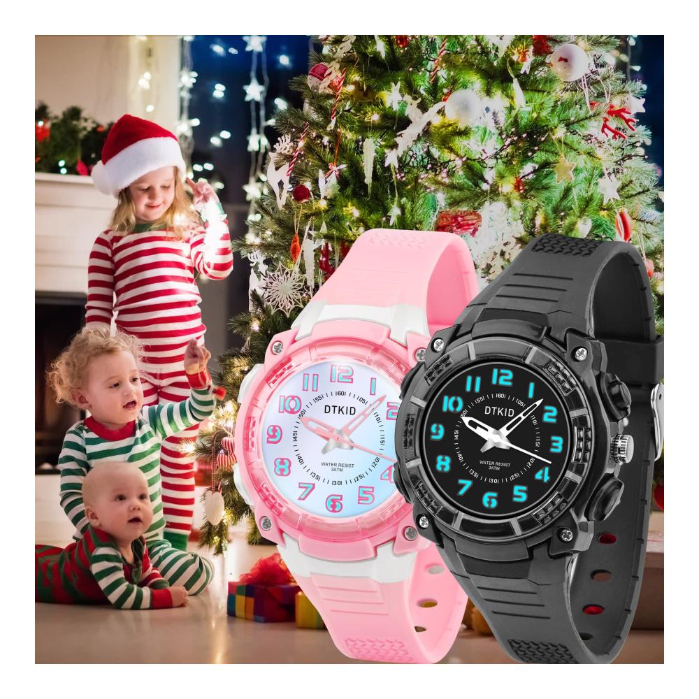 7-Farbige Kinderuhr für Jungen und Mädchen | Analog Quartz Armbanduhr mit Wasserdichtem Kautschuk-Armband | Neue Outdoor-Sportuhren für Kinder