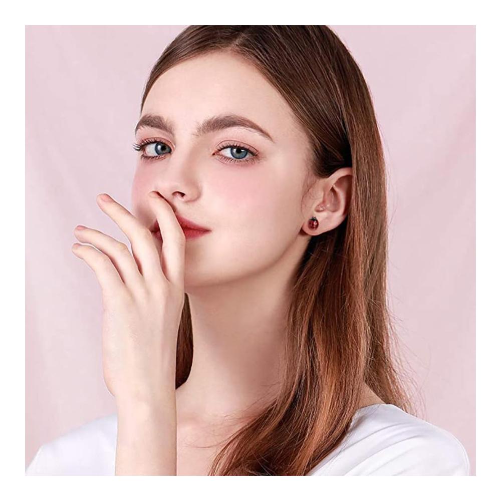 925 Sterling Silber Marienkäfer Ohrstecker - Süßer Insektenschmuck für Damen und Mädchen