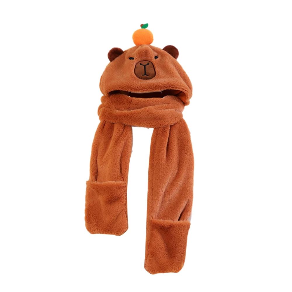 3-in-1 Winter-Set Tiermützen Kapuzenpullover Handschuhe & Schal - Warmes Fleece-Mützen-Handschuh-Schal-Set für Damen und Herren