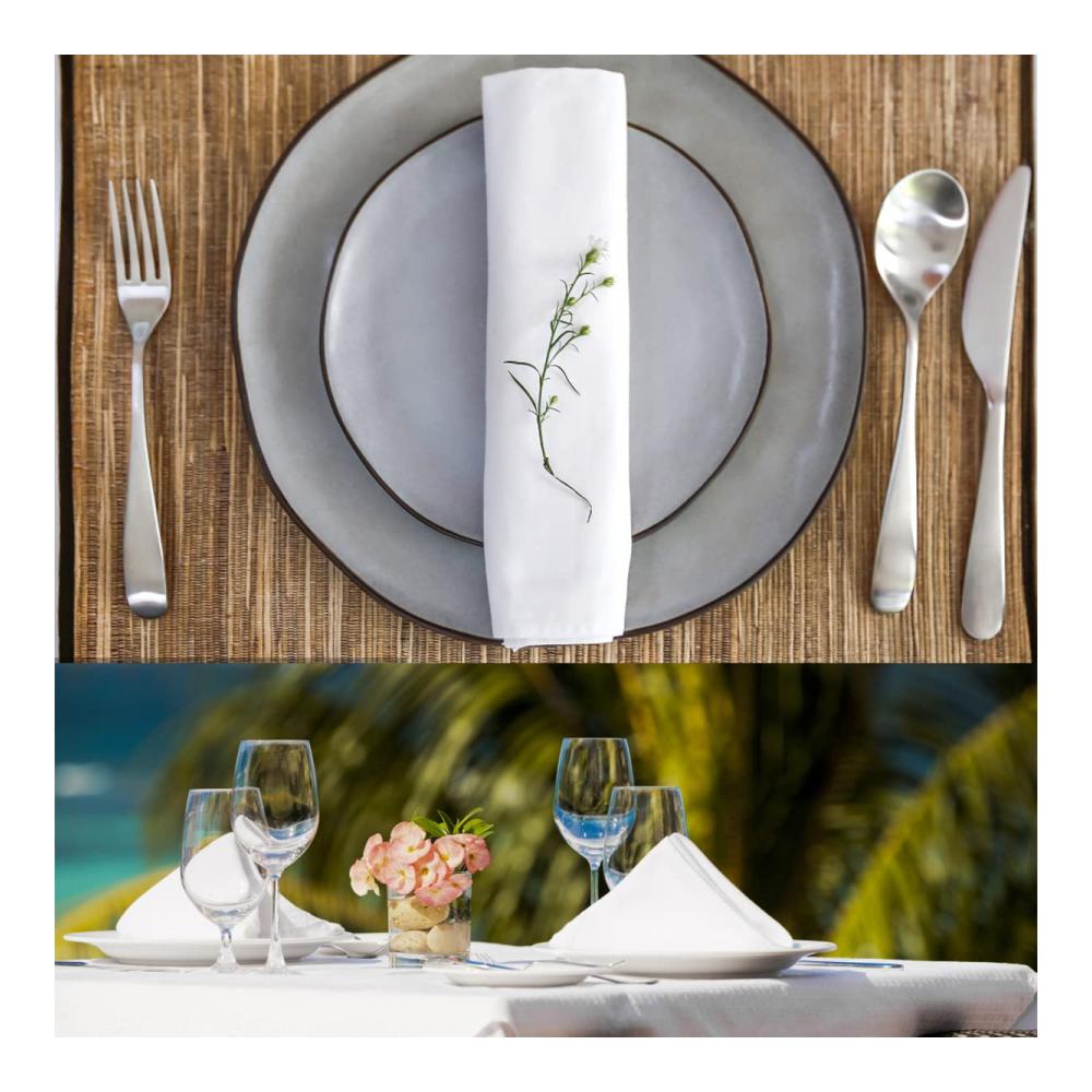 Herrentaschentücher Set - 15 Stück Weiße Stofftaschentücher 40cm aus 100% Baumwolle