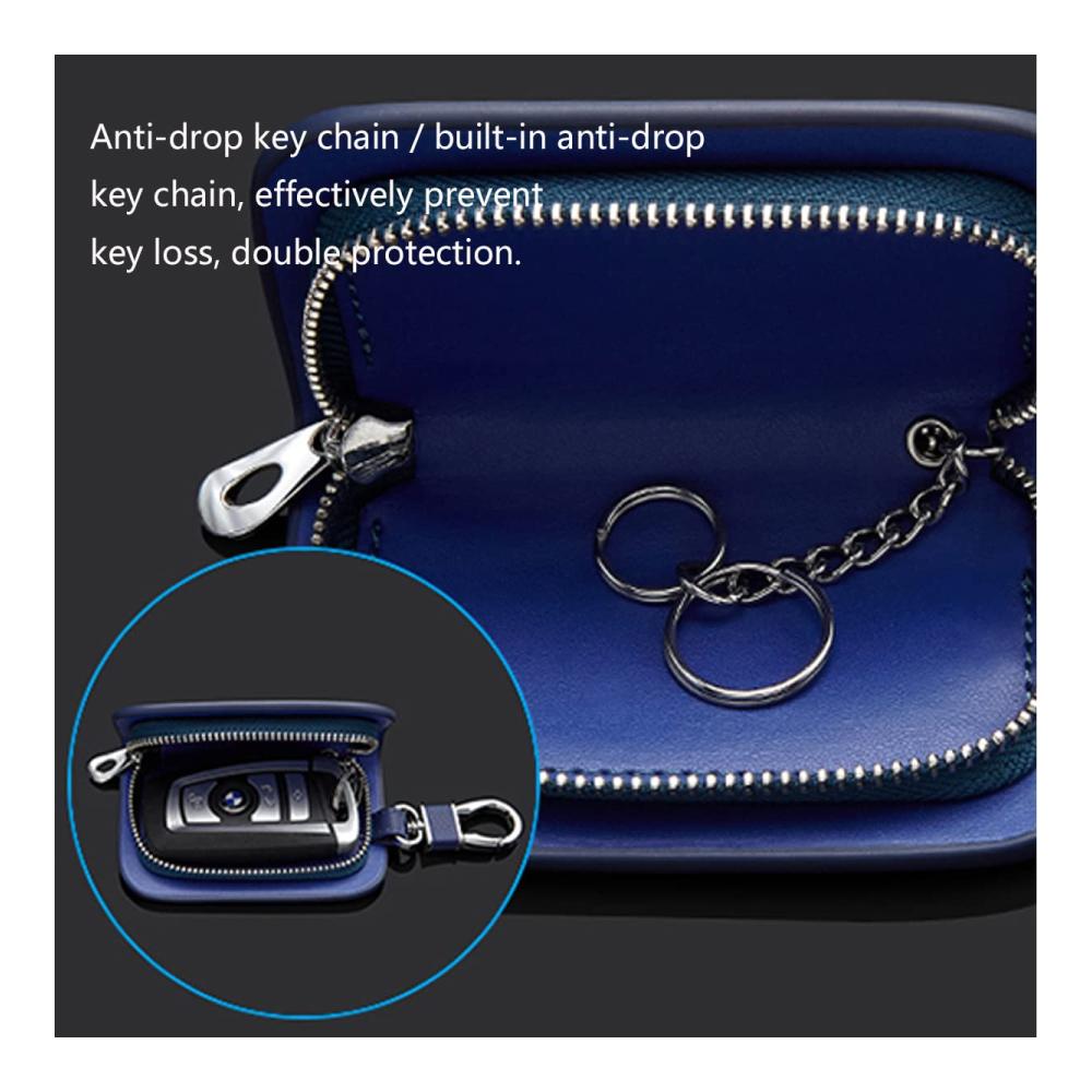 Echtes Leder Herren Brieftasche mit Autoschlüsselhalter Reißverschlusstasche und Schlüsselanhänger für Ferrari 488 458 F430 F12 FF F8 812 Roma Portofino 575M California – Stilvolle Accessoires für Autofans