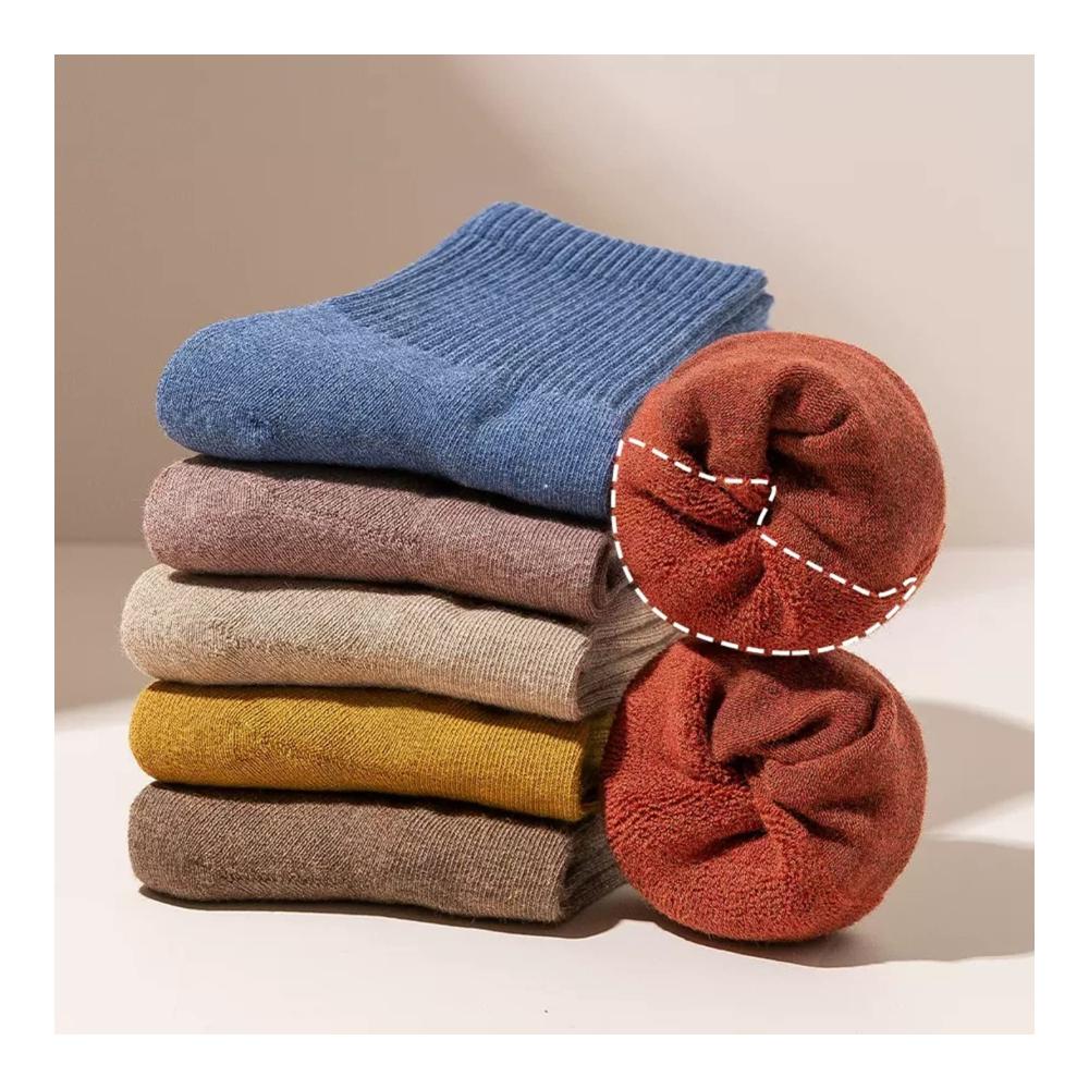 Fuzzy Socken Damen Warme Kniestrümpfe aus reinem Baumwollgarn für Herbst und Winter – Verdickte Frottee-Handtuchstrümpfe in modischen Designs – Hohe Röhrenstrümpfe Mittlere Röhrenstrümpfe für Damen