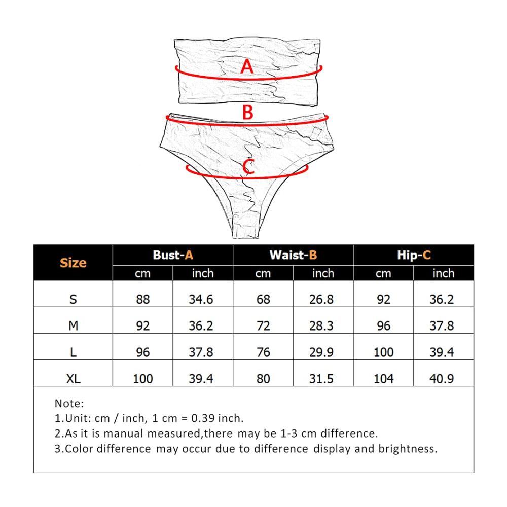 Bandeau Bikini Sets für Damen Trägerlos Hoch tailliert Zwei Stück - Trendige Frauen Schwimmanzüge