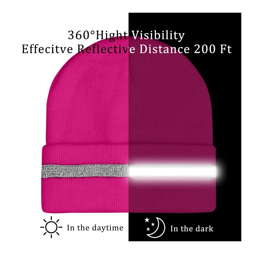 Sicherheits-Thermo-Strickmütze für Winter | Hohe Sichtbarkeit mit Reflektierendem Streifen | Outdoor-Arbeitsmütze für optimale Sicherheit und Komfort
