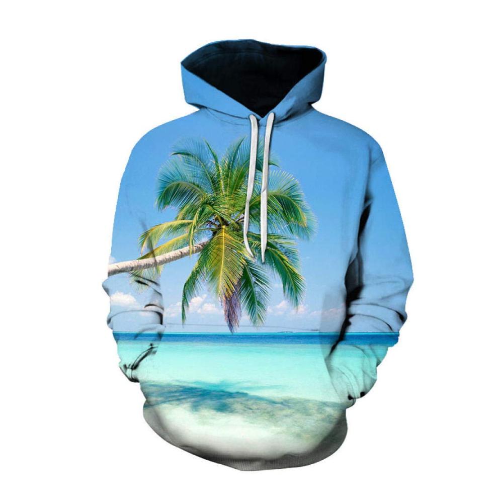 3D Gedruckter Strandlandschaft Kapuzenpullover – Modischer Pullover für entspannte Tage