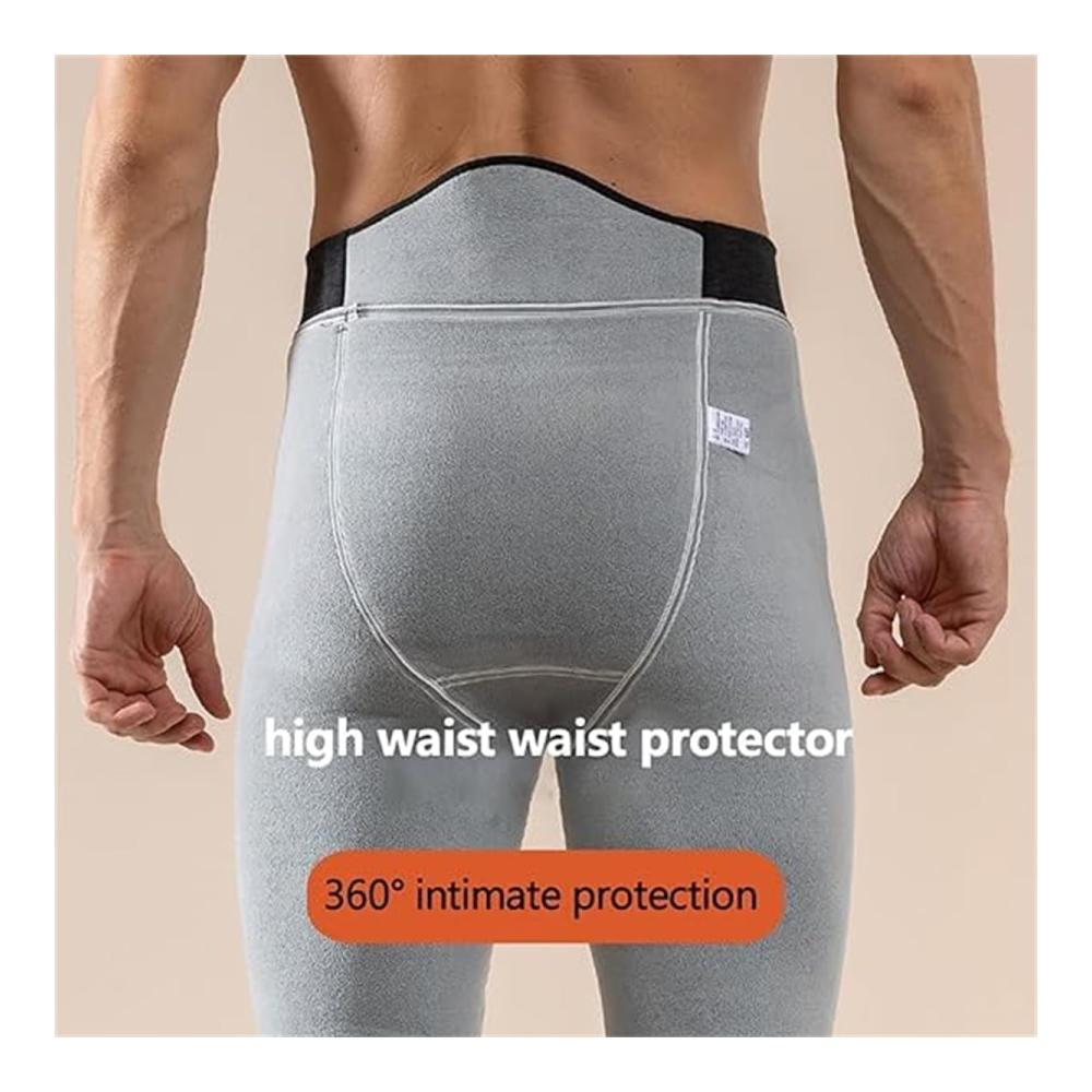 Warme Herren Winterhose mit Graphen-Heizung Lammwolle hoher Taille und Knieschützern