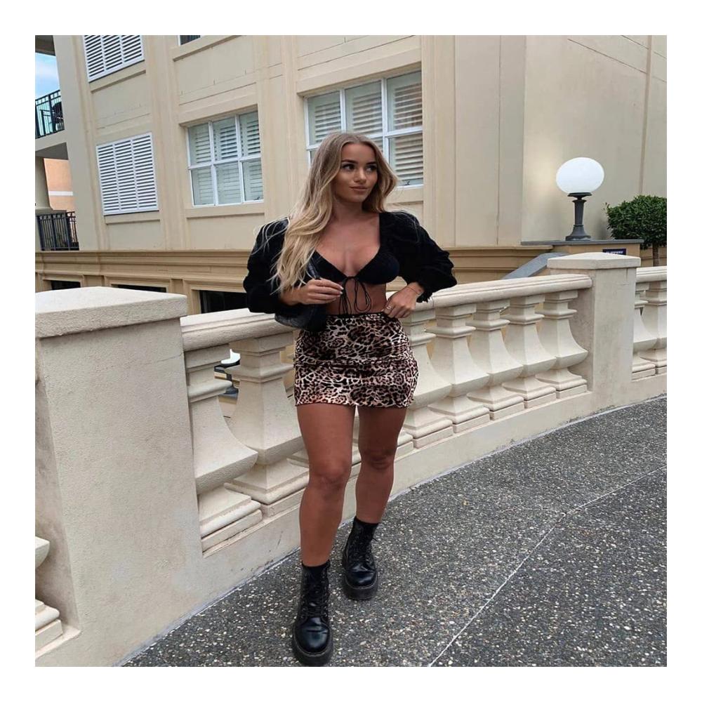 Minirock Damen Vintage-Tie-Dye-Grafikdruck Gothic Bodycon E-Girl Streetwear