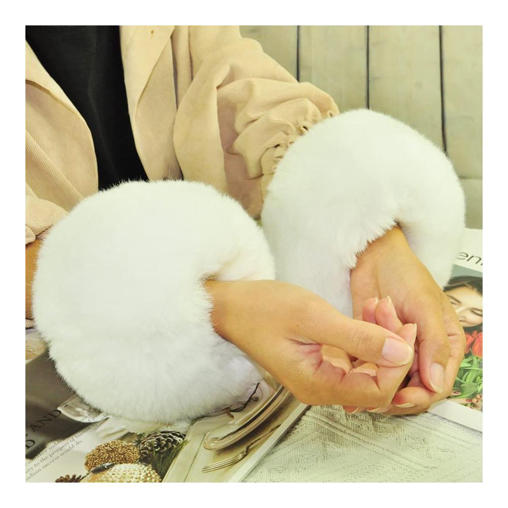 Winterliche Eleganz SwirlColor Kunstpelz Armwärmer & Manschetten - Warme Handgelenk Bands für Frauen