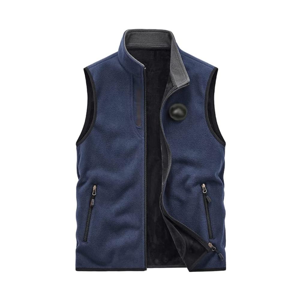Herrenweste mit Reißverschluss Stilvoll Warm und Winddicht für Freizeitreisen - Multifunktionale Taschen Ärmellose Jacke