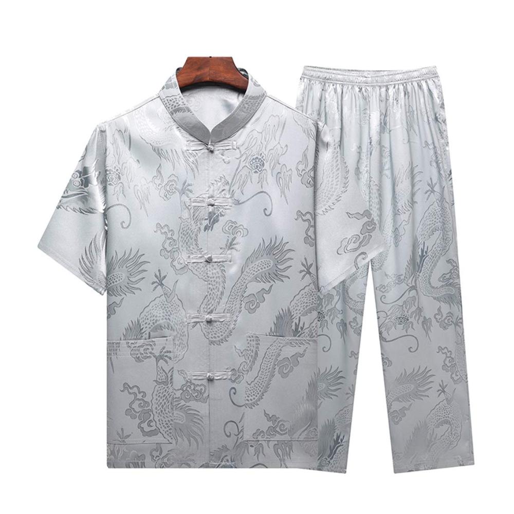 Tang Anzug für Männer Traditionelle Chinesische Kung Fu Kleidung mit Tai Chi Uniform Hanfu Stil Tops und Hosen für Kampf Meditation und mehr