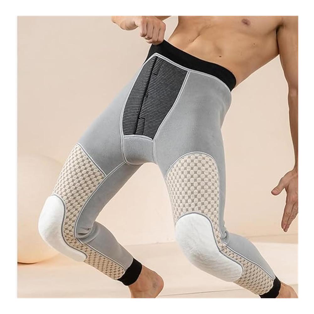 Warme Herren Winterhose mit Graphen-Heizung Lammwolle hoher Taille und Knieschützern