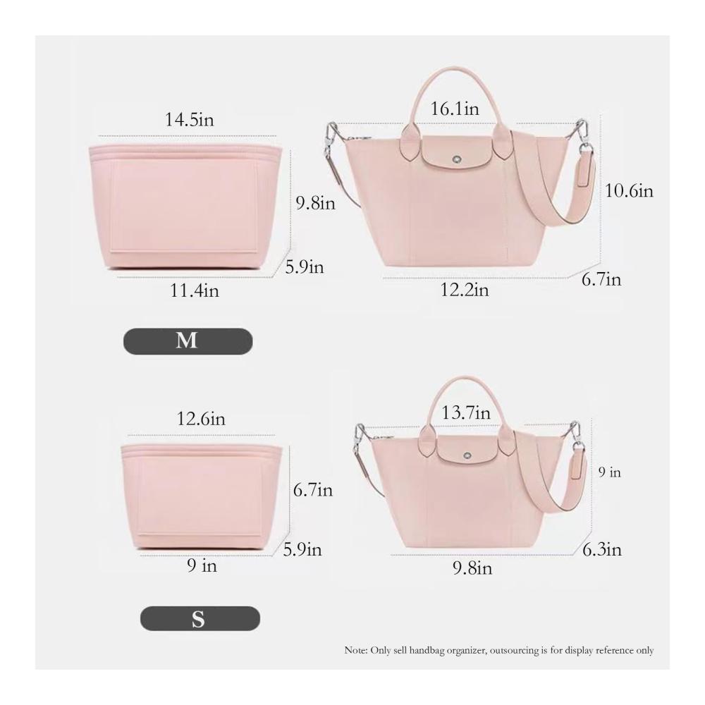 Taschenorganizer für Longchamp Le Pliage Neo Umhängetasche - Geldbörsen-Einsatz-Organizer in Beige (M) von D.DUO