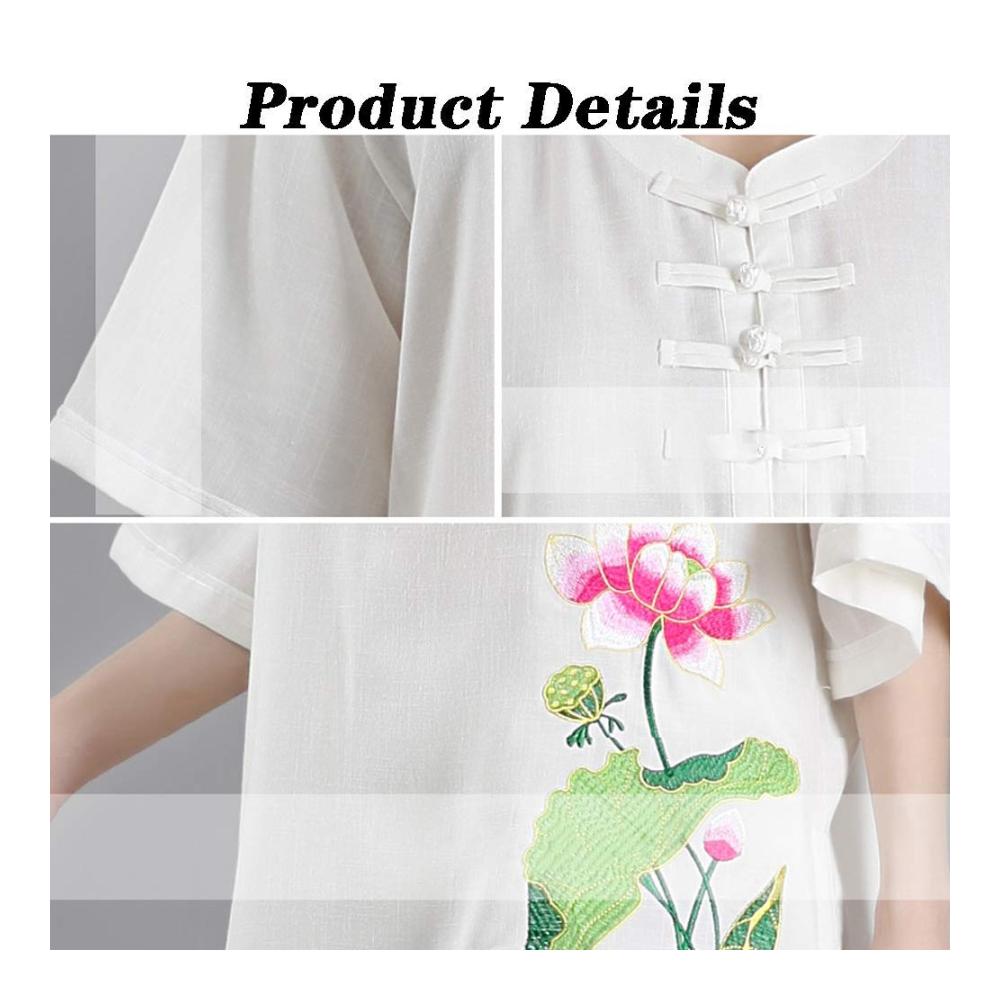 Kung Fu und Tai Chi Trainingsanzug - Unisex Kampfsportkleidung für Qi Gong und Wing Chun Shaolin Uniform Set - Weiß3-L