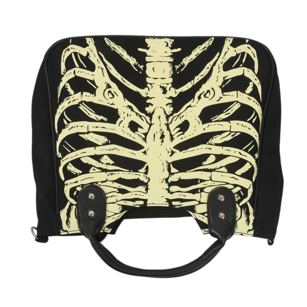 Gotik Skeleton Schädel Henkeltasche - Leuchtendes Design für Damen in Punk-Rock-Stil