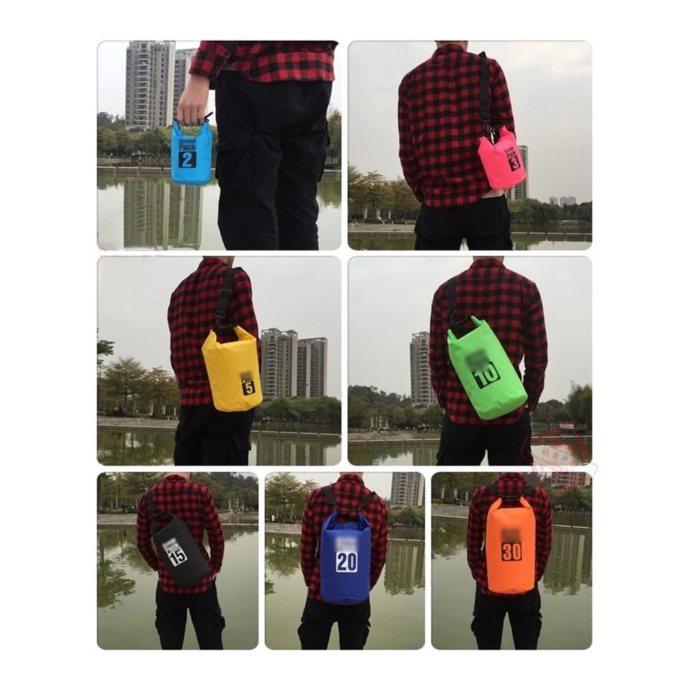 Wasserdichter Roll-Top-Packsack für Outdoor-Abenteuer - Trockenkompressionssack mit Riemen für Kajakfahren Schwimmen Strand und Rafting (Gelb 30L