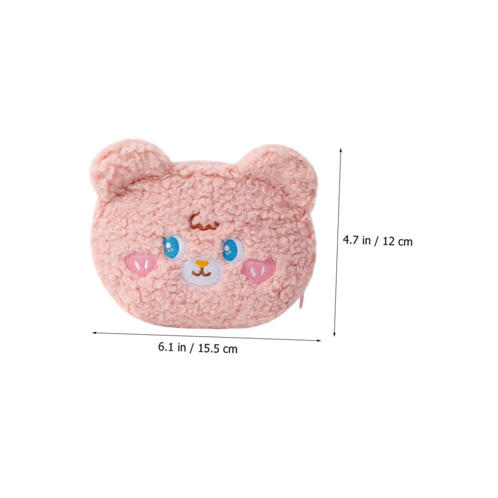 Multifunktionale Geldbörsen-Set Stillkissenhalter Menstruationskissenbeutel Wechselbeutel Flauschiger Make-up-Beutel Cartoon-Kosmetiktasche Münzbörse Studenten Geldbörse – Plüsch Karikatur-Design