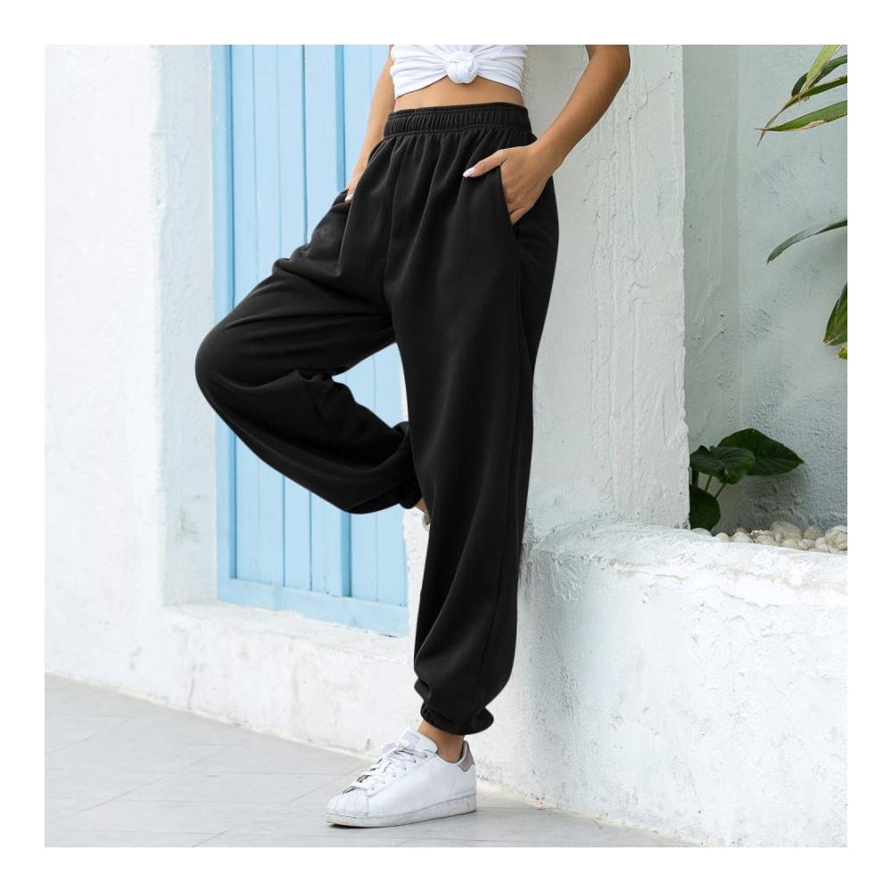 MoneRffi Damen Jogginghose – Sporthose Lang mit Taschen Loose Fit Hohe Taille Yoga Hosen Freizeithose Laufhosen aus Baumwolle