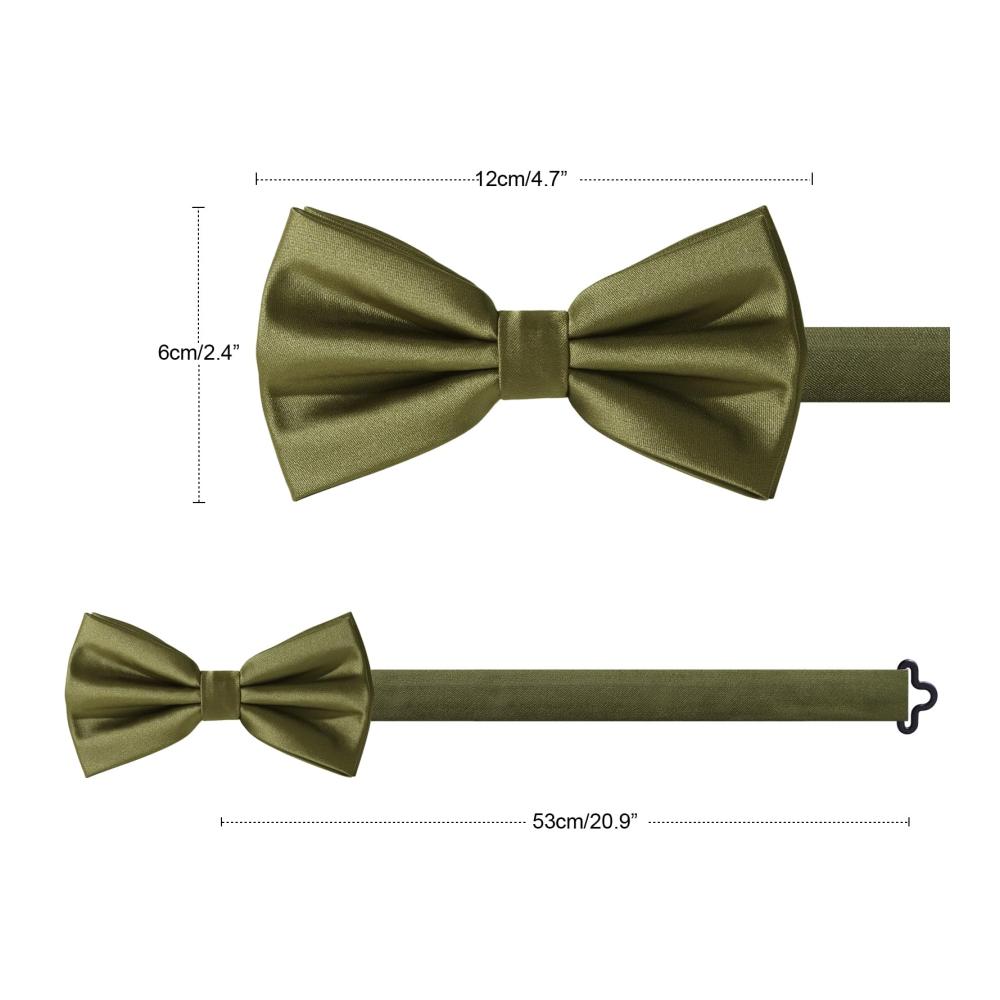Verstellbare Fliege für Herren aus Satin-Polyester – Elegantes Set mit vorgebundener Fliege einfarbigem Einstecktuch Manschettenknöpfen und Geschenkbox für Bräutigamshochzeit