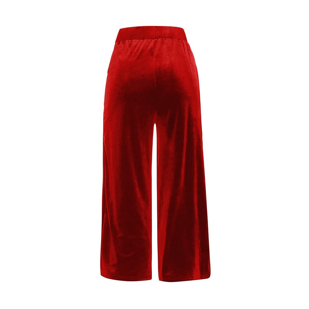 High-Waist Samthose für Damen Lockere Leggings mit weitem Bein - Stilvolle abnutzungsfeste Hose mit hoher Taille für vielseitigen Einsatz