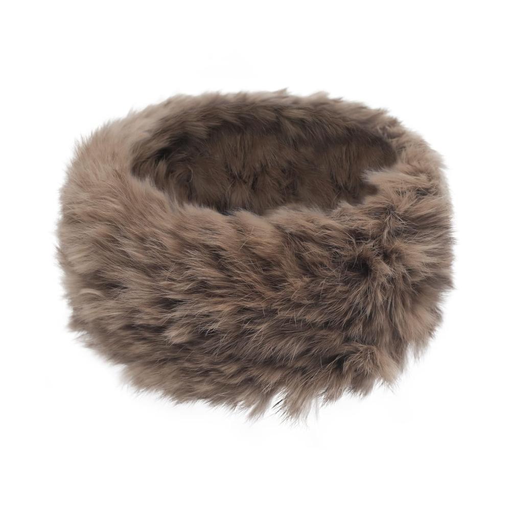 Damen Stirnband Kunstpelz Ohrenschützer - Schlichtes Braun Wintermode