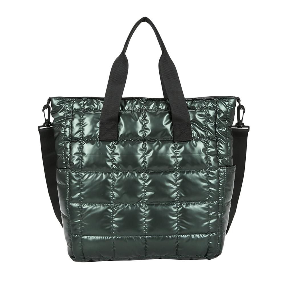 Damen Rucksackhandtasche Elegante Umhängetasche mit Großer Kapazität Reißverschluss und Schultergurt - Ideal für Mittagessen in Einfarbig Plaid Design Gesteppt