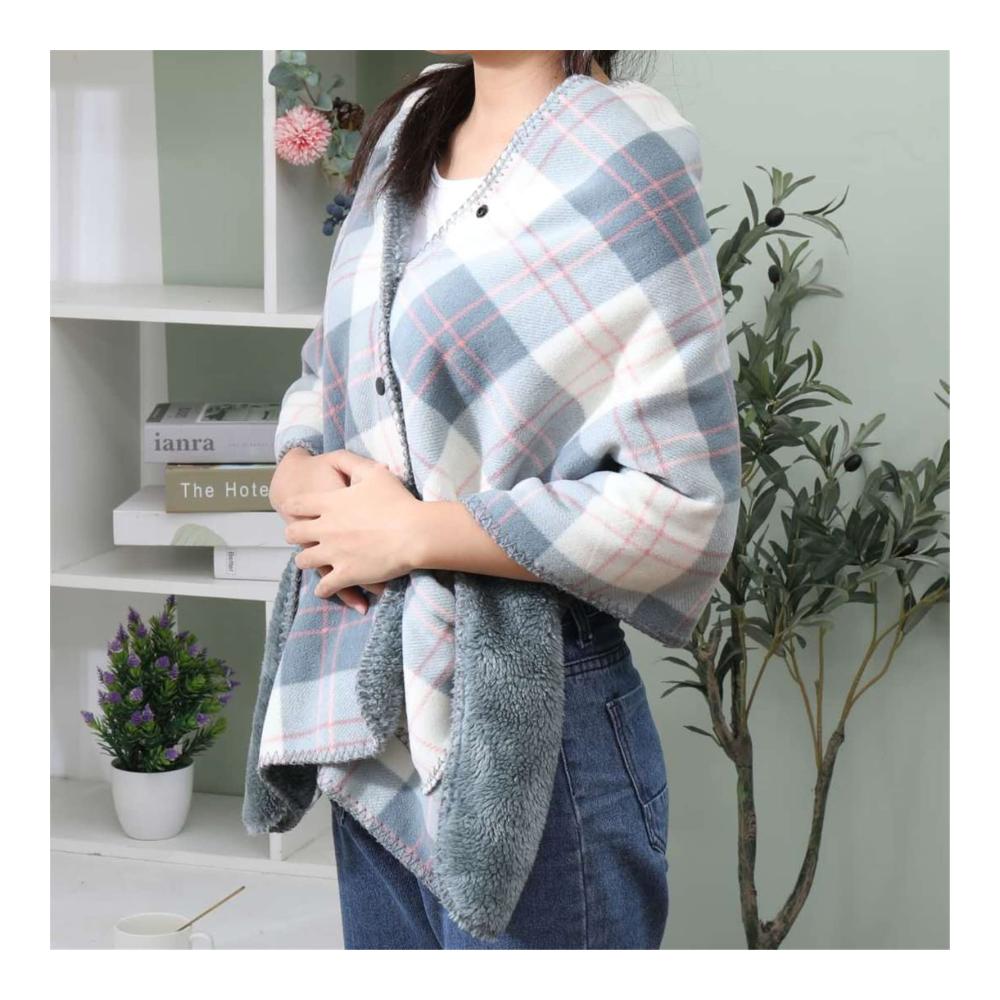 Strick Ponchos & Capes Tragbare Fleece-Decke mit Knöpfen ärmellose Plüschdecke für Frauen - Sofa-Cape für Kinder und Erwachsene - Geschenk für Frauen