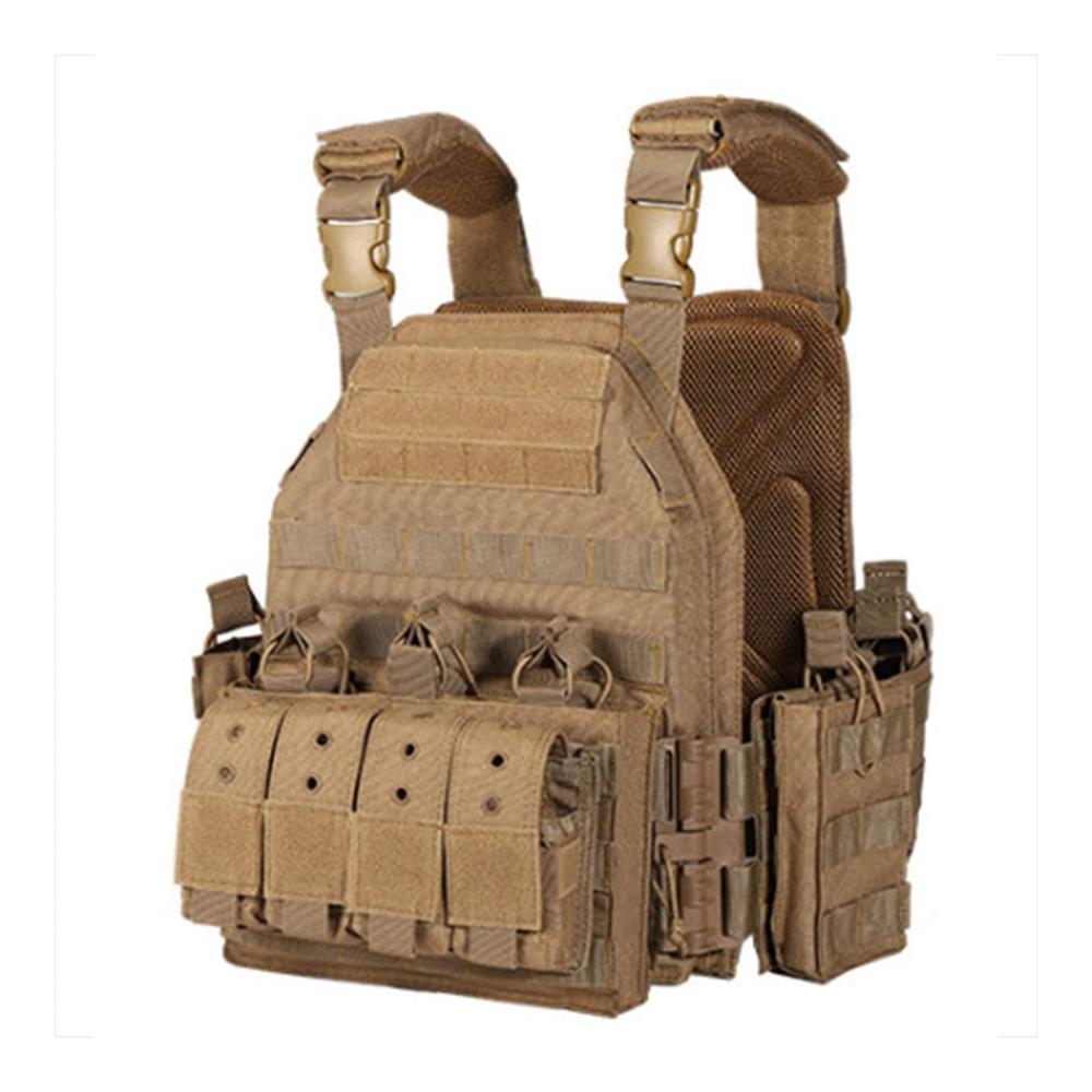 Taktische Molle Jagdweste – Verstellbare Ausrüstungsträgerweste für Training Gaming Paintball - Braun