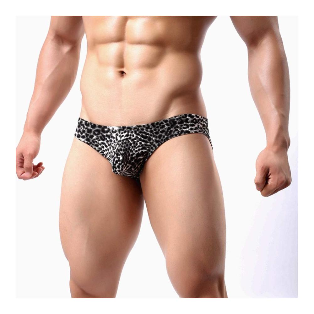 Herren-Bikini-Slip 3er-Pack mit Leopardenmuster und niedrigem Bund - Stilvolle Strings für Männer