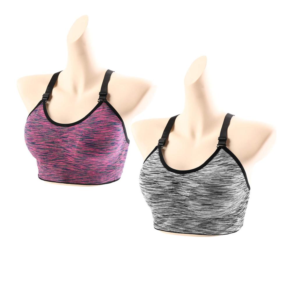Sport-BH Set Damen | Starker Halt Push Up Gepolstert | 2er-Pack Bustiers ohne Bügel | Verstellbare Träger | Ideal für Laufen Gym Yoga Fitness
