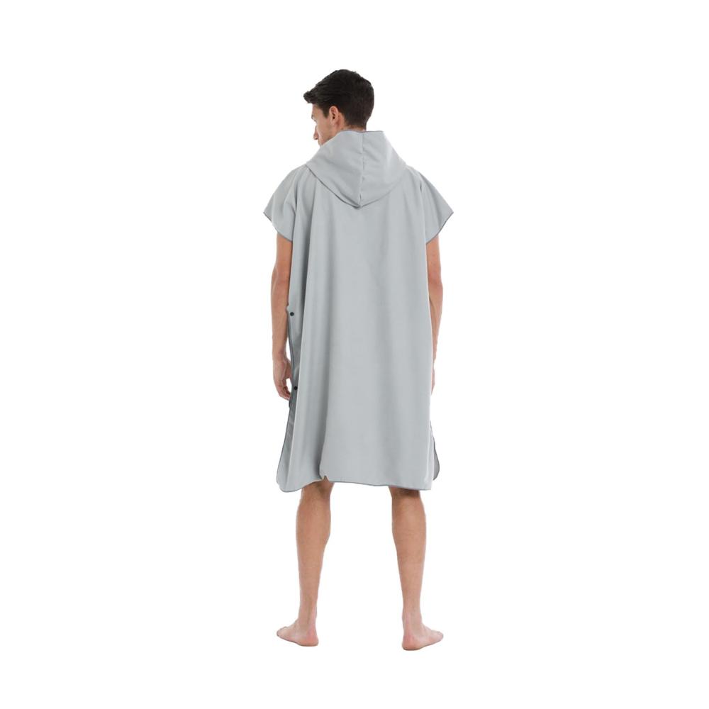 Schnelltrocknender Surf Poncho Tauch- und Wechseltuch Bademantel mit Kapuze für Männer – Ideal für Wassersport Strand & Pool in Grau