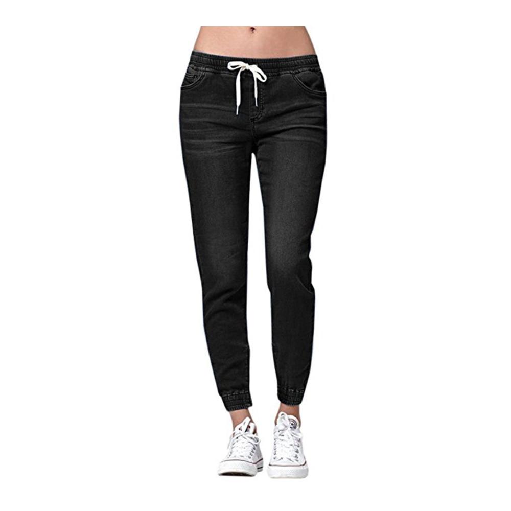 High Waist Damen Jeans YBENLOVER – Straight Slim Fit Denim Stretch Hose mit Gummizug