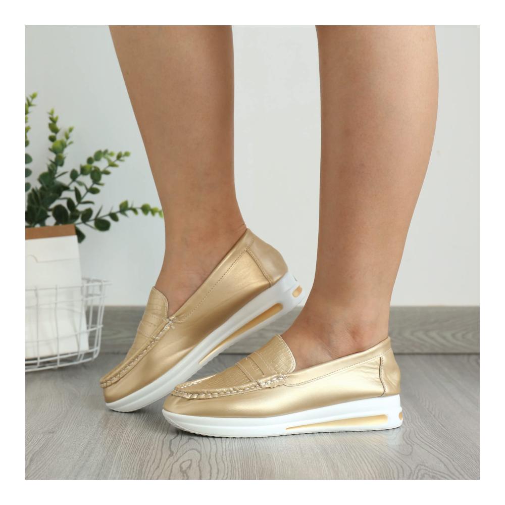 Gelbe Damen Sneaker in Größe 43 mit dicker Sohle – Bequeme Freizeitschuhe runde Zehe Low-Top-Design
