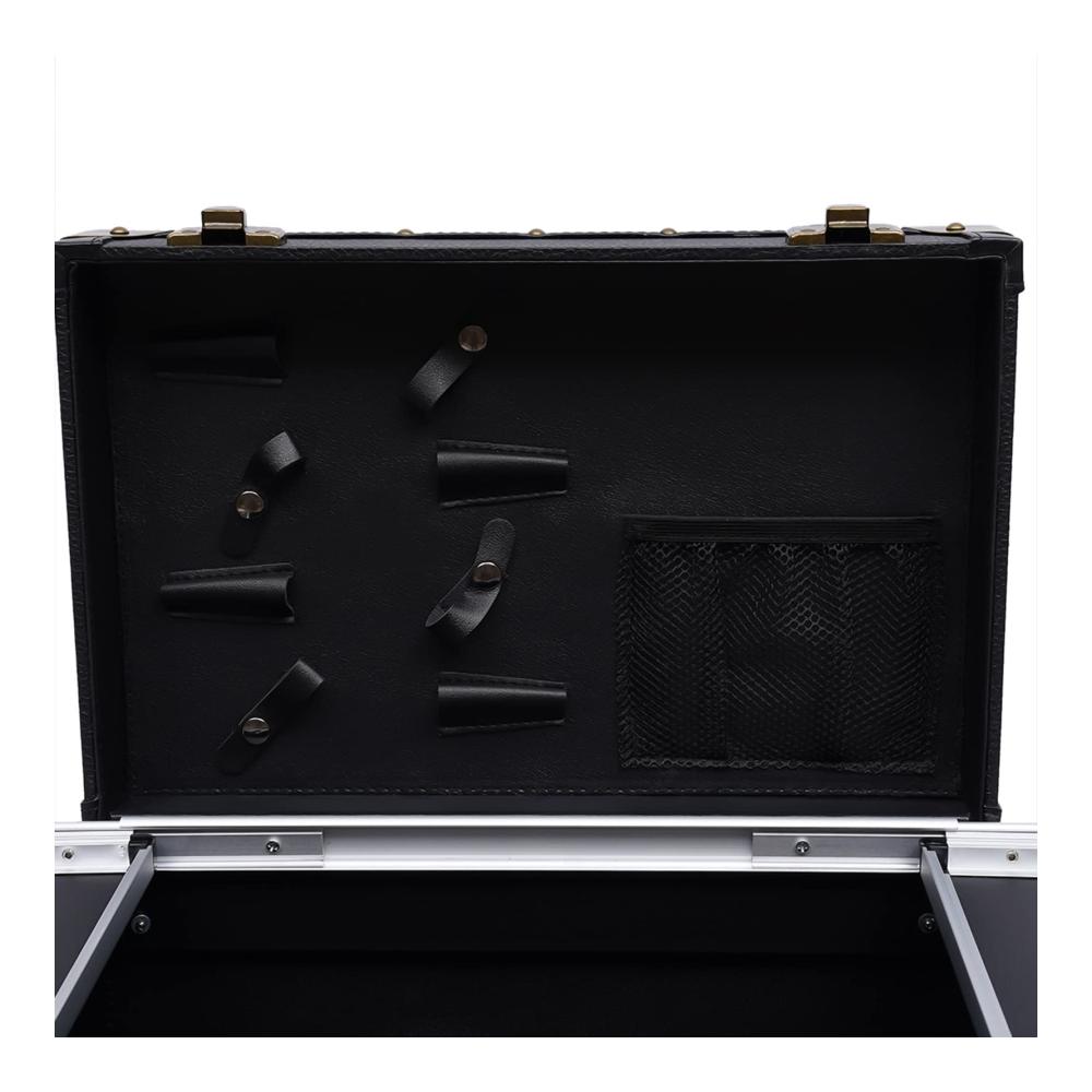 4-in-1 Kosmetikkoffer Trolley Rollender Friseur & Make-Up Koffer Abschließbar Aluminium Ohne Inhalt – EU Lager
