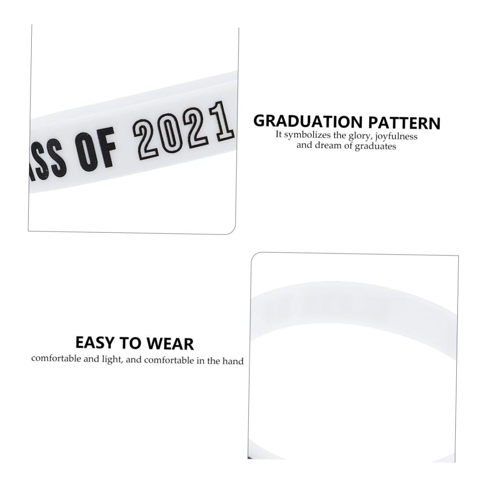10 Stück Graduierungsarmbänder 2021 - Perfekte Abschlussgeschenke für Studenten - Silikonarmbänder im modischen Design