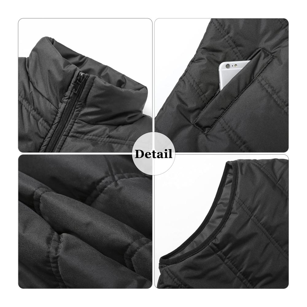 Damen Daunenweste mit Stehkragen und Reißverschluss – Ärmellose Steppjacke für den Winter warm und modisch