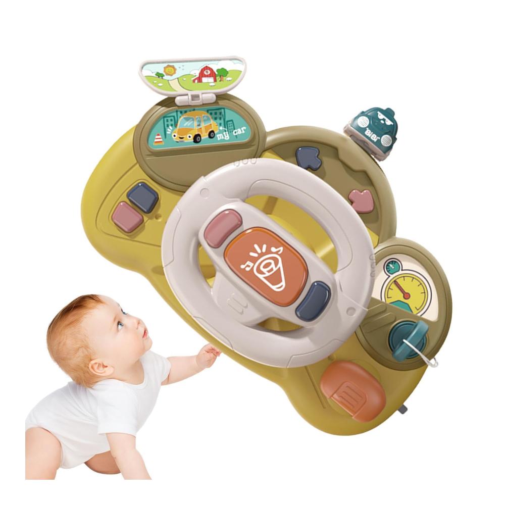 Multifunktionales Kinderlenkrad für Autorücksitz - Interaktives Spielzeug mit realistischem Ton und Licht - Autospielzeug für Kleinkinder ab 1 Jahr Jungen und Mädchen - Kindergepäck Lenkrad für unterwegs