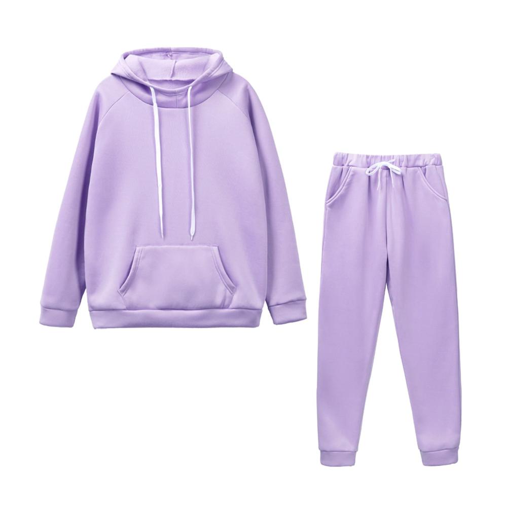 Damen Trainingsanzug Set mit Kapuze - Kuscheliger Winter Jogginganzug für Frauen 2-teiliger Sportanzug im Joggingstyle