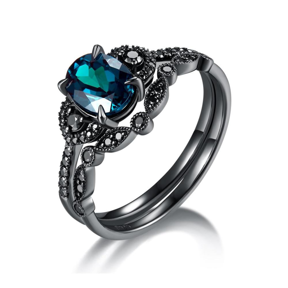 Alexandrit-Verlobungsring für Frauen | 925 Sterling Silber | Vintage Ovaler Lab Alexandrit | Versprechensring | Hochzeitsjubiläumsgeschenk