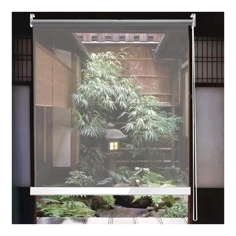 Bambus Sneaker Store Extra Breite Wasserdichte PVC-Rollläden - Transparente Hotelrezeption Partition mit Klarer Roll-Up-Blende 140×220cm