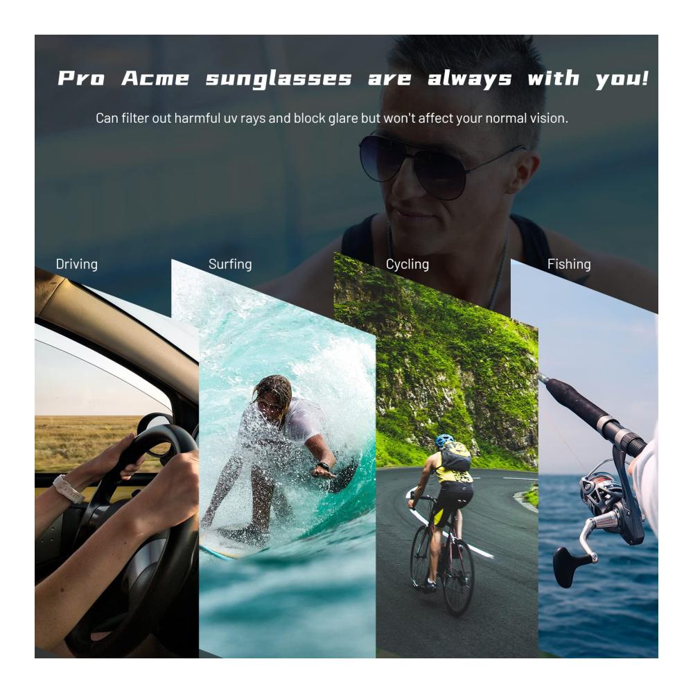 Polarisierte Rechteckige Sonnenbrille mit UV400 Schutz - Klassisches Design für Männer und Frauen ideal zum Fahren Angeln Reisen und Golfen