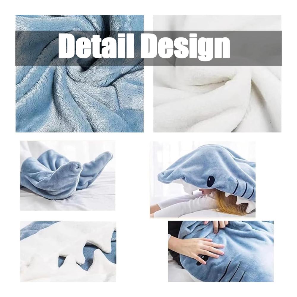Superweicher Damenkapuzenpullover Gemütlicher Flanell-Hoodie Hai-Schlafsack - Idealer Hai-Decken-Pullover für Jungen und Mädchen - Tragbare Hai-Decke für Cosplay und als Hai-Kostüm-Geschenk